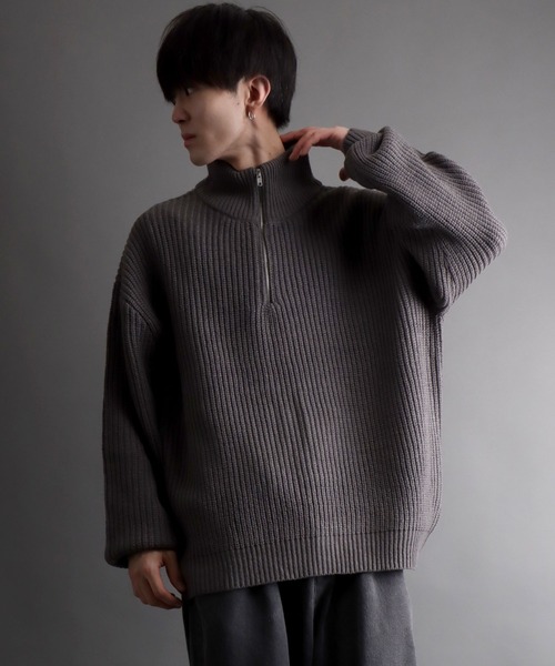 SITRY（シトリー）の「ridge knitting half zip sweater/畦編み ハーフ