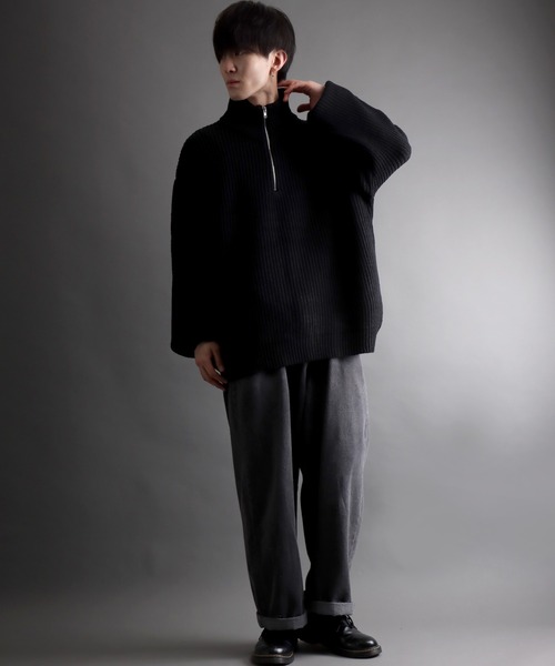 【おり様】EVERYDAY I LIKE. ハーフジップセーター　完売品 黒 完売品✨】EVERYDAY I LIKE. ハーフジップセーター ゆったり 黒 - メルカリ