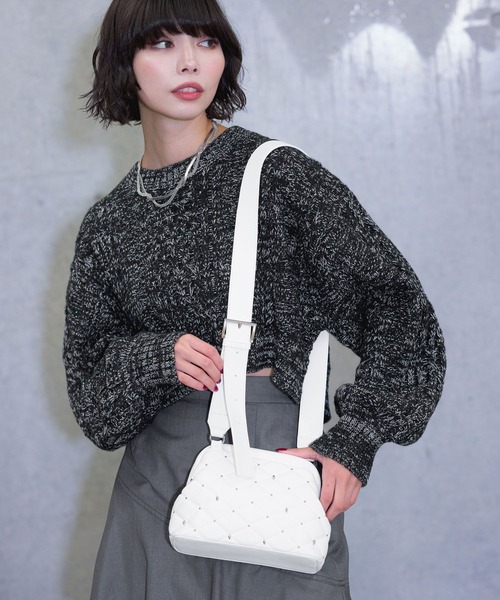 PAGEBOY（ページボーイ）の「スタッズキルティングBAG（ショルダーバッグ・レディース・オフホワイト/ブルー/ブラック・FREE）」の5枚目の写真