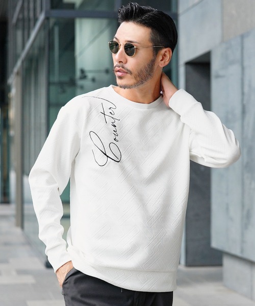 jiggys shop(ジギーズショップ)の「膨れジャガードトレーナー(スウェット・メンズ・ホワイト/ブラック・MEDIUM/LARGE/X-LARGE)」の2枚目の写真