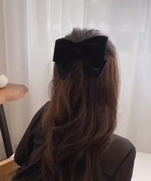 Fun & Daily | F&D : ベロアリボンヘアバレッタ(バレッタ/ヘアクリップ)