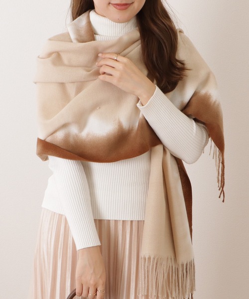 セール】グラデーションフリンジニットストール（ストール/ショール