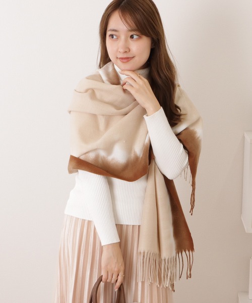 セール】グラデーションフリンジニットストール（ストール/ショール