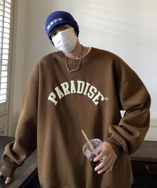 セール】ペアコーデにも。オーバーカレッジロゴトレーナー（スウェット