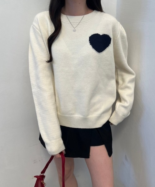 nemne store（ネンネストア）の「《Delfy》ハートジャガードニット