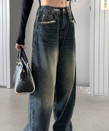 Vipoa | ウオッシュ加工オーバーデニム(デニムパンツ)