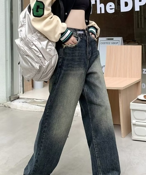 Vipoa(ヴィポア)の「ウオッシュ加工オーバーデニム(デニムパンツ・レディース・ブルー・MEDIUM/LARGE)」の12枚目の写真