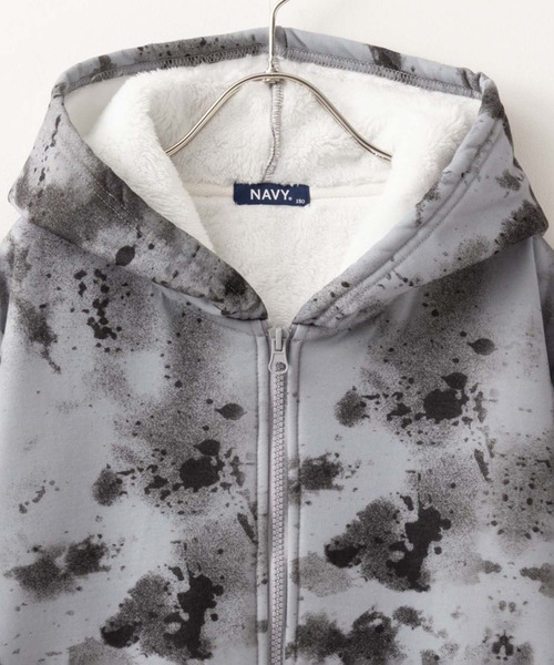 NAVY(ネイビー)の「NAVY 裏ボア総柄ジップアップパーカー(パーカー・キッズ・カーキ系/杢グレー/ブラック・150/140/110/120/130/160)」の8枚目の写真