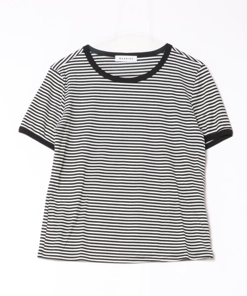 B.I.D.（ビーアイディー）の「ボーダー半袖Tシャツ（Tシャツ/カットソー・レディース・ブラック/ブラウン/グリーン・FREE）」の6枚目の写真