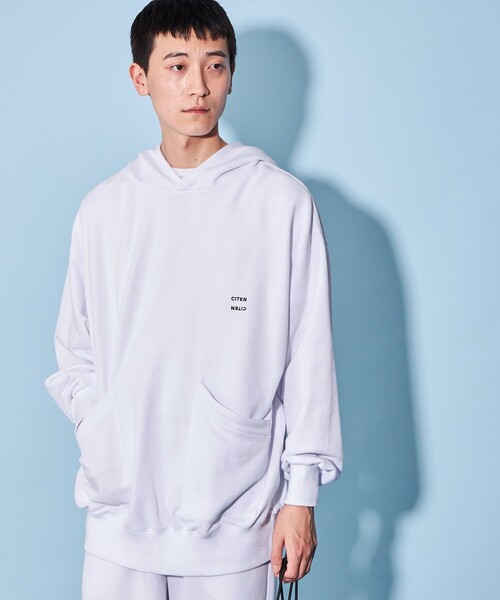 CITEN（シテン）の「＜CITEN＞ソフト スウェット フーディー（パーカー・メンズ・ブラック/ネイビー/ホワイト・L/S/M）」の2枚目の写真