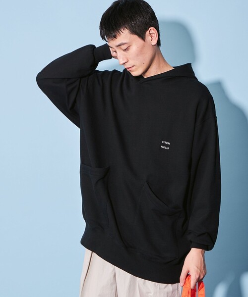 CITEN（シテン）の「＜CITEN＞ソフト スウェット フーディー（パーカー・メンズ・ブラック/ネイビー/ホワイト・L/S/M）」の3枚目の写真