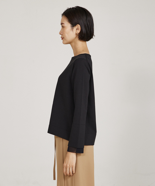 qualite(カリテ)の「【入卒/セレモニー/オケージョン】フレアスリーブニット(ニット/セーター・レディース・ライム/ダークネイビー/オフホワイト・フリー)」の15枚目の写真