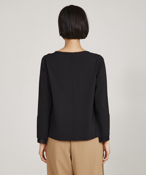 qualite(カリテ)の「【入卒/セレモニー/オケージョン】フレアスリーブニット(ニット/セーター・レディース・ライム/ダークネイビー/オフホワイト・フリー)」の16枚目の写真