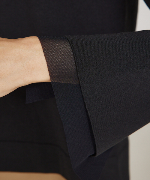 qualite(カリテ)の「【入卒/セレモニー/オケージョン】フレアスリーブニット(ニット/セーター・レディース・ライム/ダークネイビー/オフホワイト・フリー)」の21枚目の写真