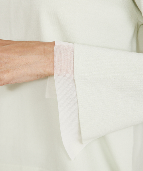 qualite(カリテ)の「【入卒/セレモニー/オケージョン】フレアスリーブニット(ニット/セーター・レディース・ライム/ダークネイビー/オフホワイト・フリー)」の22枚目の写真