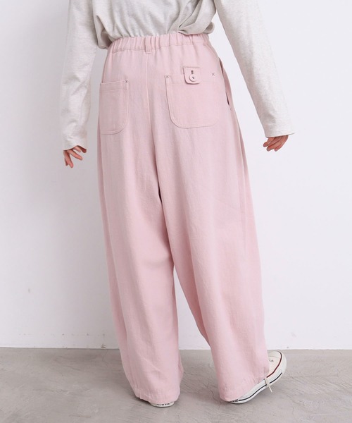 l'atelier du savon（アトリエドサボン）の「edodakiツイル　くったりタックパンツ（その他パンツ・レディース・ピンク/サックスブルー/キナリ・FREE）」の6枚目の写真