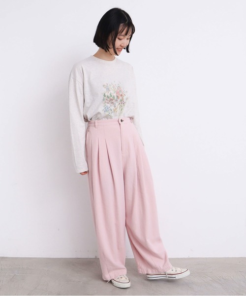 l'atelier du savon（アトリエドサボン）の「edodakiツイル　くったりタックパンツ（その他パンツ・レディース・ピンク/サックスブルー/キナリ・FREE）」の16枚目の写真