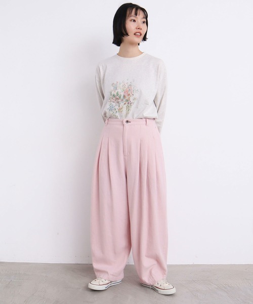 l'atelier du savon（アトリエドサボン）の「edodakiツイル　くったりタックパンツ（その他パンツ・レディース・ピンク/サックスブルー/キナリ・FREE）」の13枚目の写真