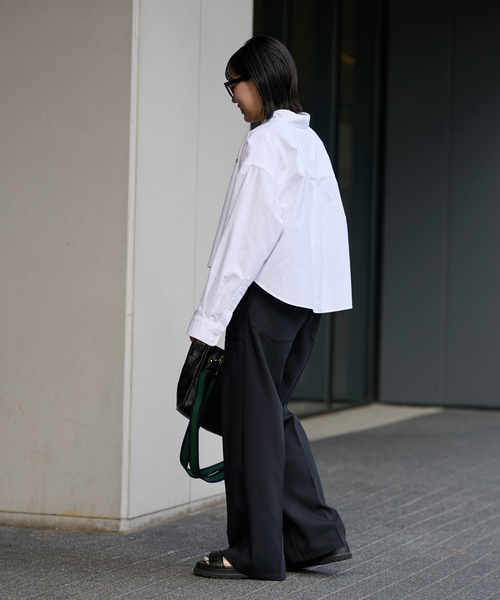 FRAMeWORK（フレームワーク）の「ウール混バックサテンベイカーパンツ