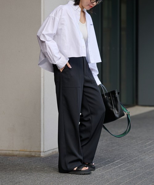 FRAMeWORK 20th ウールベイカーパンツ　40 FRAMeWORK（フレームワーク）の「ウール混バックサテンベイカーパンツ