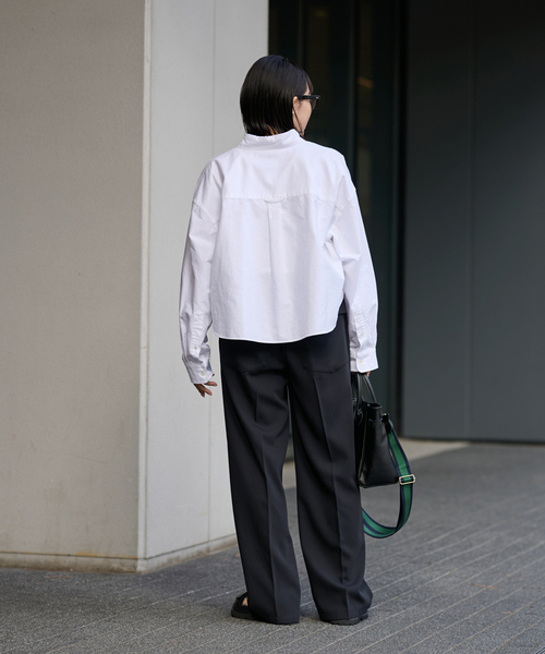 FRAMeWORK（フレームワーク）の「ウール混バックサテンベイカーパンツ