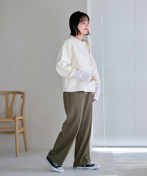 FRAMeWORK（フレームワーク）の「ウール混バックサテンベイカーパンツ