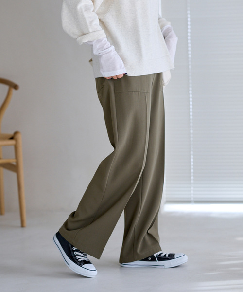 FRAMeWORK（フレームワーク）の「ウール混バックサテンベイカーパンツ