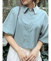 MURUA | ラインストーンクロップトシャツ(シャツ/ブラウス)