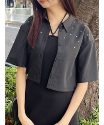 MURUA | ラインストーンクロップトシャツ(シャツ/ブラウス)