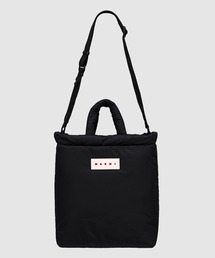 【MARNI】ブラック Puff トートバッグ、Marni Scribbleプリント MARNI】ブラック Puff トートバッグ、Marni Scribbleプリント