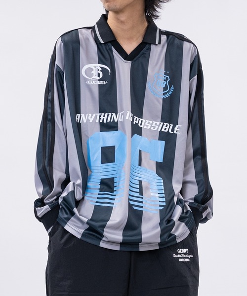 13】襟付き サッカーデザイン ゲームシャツ（Tシャツ/カットソー