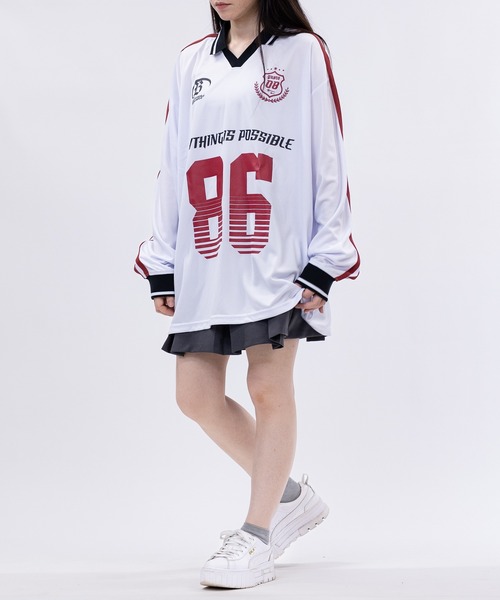 JOHN'S CLOSET（ジョンズクローゼット）の「【13】襟付き サッカーデザイン ゲームシャツ（Tシャツ/カットソー・メンズ・オフホワイト/ネイビー/ブラック/ボルドー/チャコールグレー/ブラック系3・LARGE/MEDIUM）」の16枚目の写真