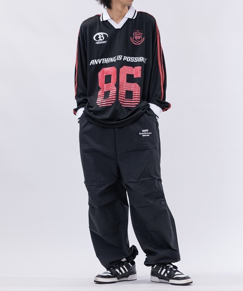 JOHN'S CLOSET（ジョンズクローゼット）の「【13】襟付き サッカーデザイン ゲームシャツ（Tシャツ/カットソー・メンズ・オフホワイト/ネイビー/ブラック/ボルドー/チャコールグレー/ブラック系3・LARGE/MEDIUM）」の21枚目の写真