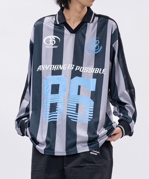 13】襟付き サッカーデザイン ゲームシャツ（Tシャツ/カットソー