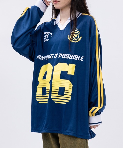 13】襟付き サッカーデザイン ゲームシャツ（Tシャツ/カットソー