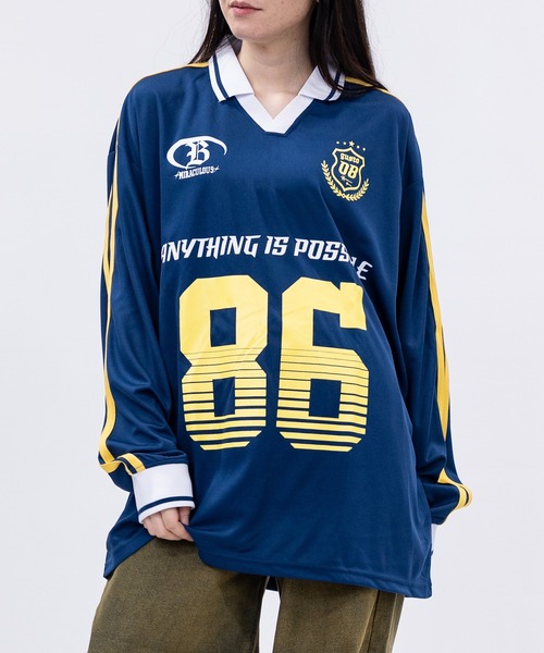 セール】【13】襟付き サッカーデザイン ゲームシャツ（Tシャツ