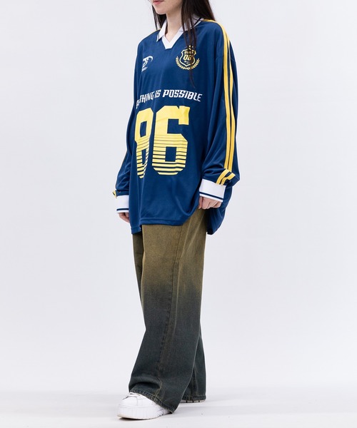 セール】【13】襟付き サッカーデザイン ゲームシャツ（Tシャツ