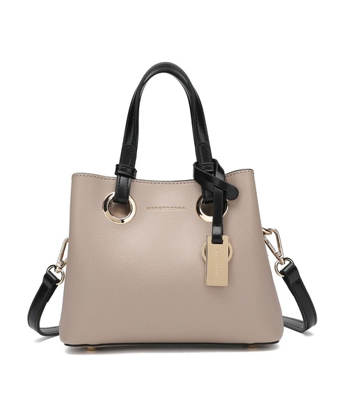 MERCURYDUO（マーキュリーデュオ）の「【MERCURYDUO/マーキュリーデュオ】メタルアイレット　ミニショルダーバッグ、ハンドバッグ（ハンドバッグ・レディース・キャメル/ピンク/ブロンズ/ブルー系その他/ゴールド/ベージュ/シルバー/オフホワイト/オリーブ/グレイッシュベージュ/アイボリー/ブラック・FREE）」の5枚目の写真