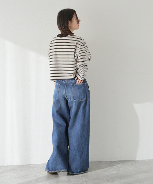 JOURNAL STANDARD（ジャーナルスタンダード）の「クロップドマルチボーダーTEE（Tシャツ/カットソー・レディース・ブラウン/ブラック/アイボリー・FREE）」の14枚目の写真