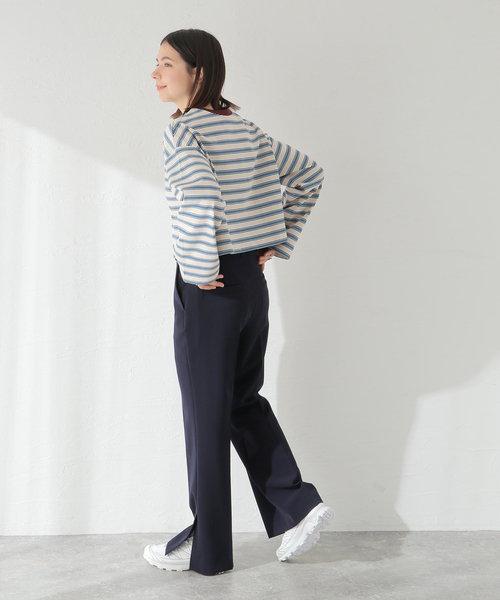 JOURNAL STANDARD（ジャーナルスタンダード）の「クロップドマルチボーダーTEE（Tシャツ/カットソー・レディース・ブラウン/ブラック/アイボリー・FREE）」の13枚目の写真