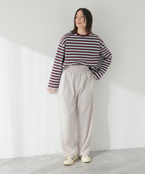 JOURNAL STANDARD（ジャーナルスタンダード）の「クロップドマルチボーダーTEE（Tシャツ/カットソー・レディース・ブラウン/ブラック/アイボリー・FREE）」の10枚目の写真