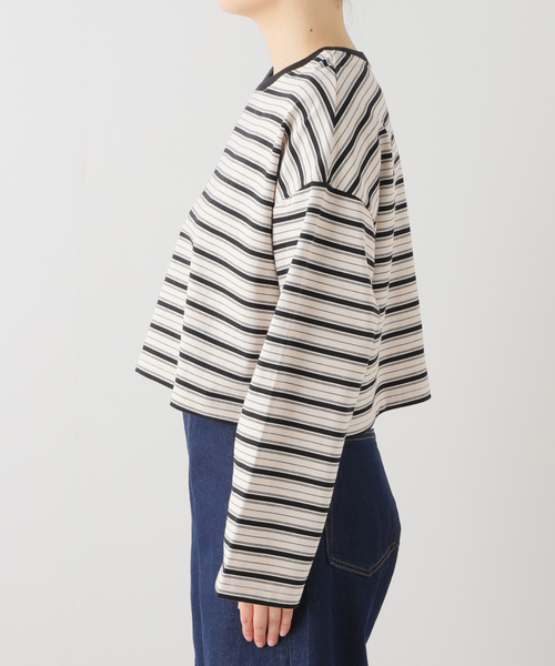 JOURNAL STANDARD（ジャーナルスタンダード）の「クロップドマルチボーダーTEE（Tシャツ/カットソー・レディース・ブラウン/ブラック/アイボリー・FREE）」の17枚目の写真