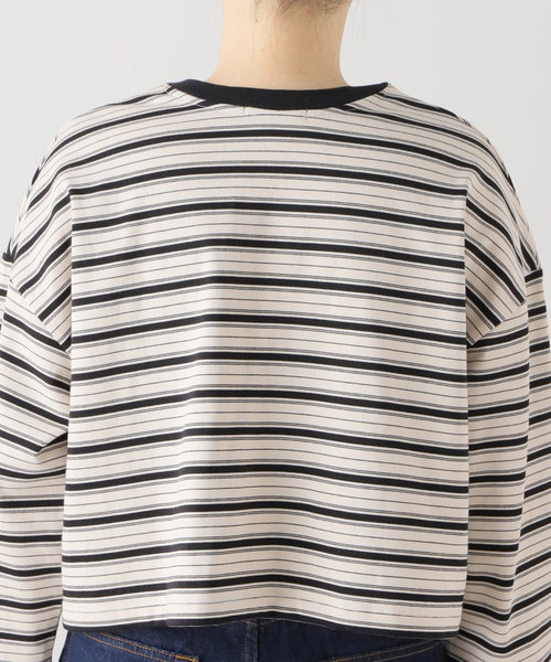 JOURNAL STANDARD（ジャーナルスタンダード）の「クロップドマルチボーダーTEE（Tシャツ/カットソー・レディース・ブラウン/ブラック/アイボリー・FREE）」の20枚目の写真