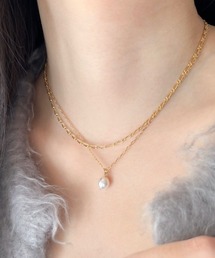 tone（トーン）の「【ECRu.】淡水パール & チェーン ネックレス（ネックレス）」