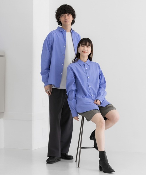 SENSE OF PLACE by URBAN RESEARCH（センスオブプレイスバイアーバンリサーチ）の「『ユニセックス』コンフォートレギュラーカラーシャツ（シャツ/ブラウス・メンズ・チャコールグレー/ライトブルー/その他1/その他2/その他3/ホワイト/その他4/ミント・LARGE/SMALL/MEDIUM）」の11枚目の写真