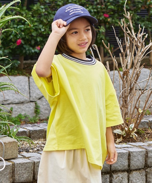 PAIRMANON STREET(ペアマノンストリート)の「【PAIRMANON STREET】ライン リブ 無地 配色 リンガー 半袖 Tシャツ(Tシャツ/カットソー・キッズ・ブラック系その他/ホワイト/ベージュ系その他/イエロー/ブルー系その他・90/120/110/100/150/130/140)」の5枚目の写真