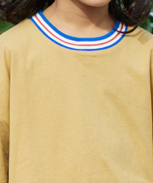 PAIRMANON STREET(ペアマノンストリート)の「【PAIRMANON STREET】ライン リブ 無地 配色 リンガー 半袖 Tシャツ(Tシャツ/カットソー・キッズ・ブラック系その他/ホワイト/ベージュ系その他/イエロー/ブルー系その他・90/120/110/100/150/130/140)」の15枚目の写真