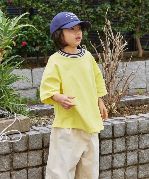 PAIRMANON STREET(ペアマノンストリート)の「【PAIRMANON STREET】ライン リブ 無地 配色 リンガー 半袖 Tシャツ(Tシャツ/カットソー・キッズ・ブラック系その他/ホワイト/ベージュ系その他/イエロー/ブルー系その他・90/120/110/100/150/130/140)」の21枚目の写真