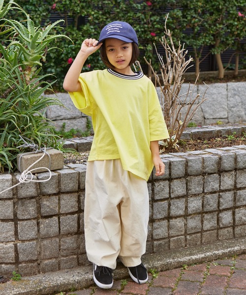 PAIRMANON STREET(ペアマノンストリート)の「【PAIRMANON STREET】ライン リブ 無地 配色 リンガー 半袖 Tシャツ(Tシャツ/カットソー・キッズ・ブラック系その他/ホワイト/ベージュ系その他/イエロー/ブルー系その他・90/120/110/100/150/130/140)」の22枚目の写真