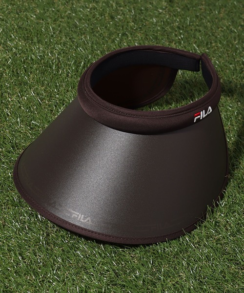 FILA（フィラ）の「【FILA/フィラ】FLW  PRINT CLIP VISOR/UV90% ロゴ刺繍クリップバイザー（サンバイザー・レディース・ブラック/ネイビー/ブラウン・FREE）」の3枚目の写真